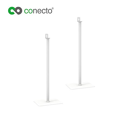 Connecto – Soporte de Pared para Altavoz Pie de Soporte (Juego de 2) Play1 + Universal Blanco