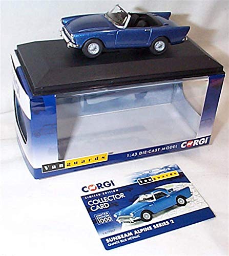 Corgi Vanguards Sunbeam Alpine Temporada 2 Cuarzo Azul Metálico Coche 1.43 Escala Modelo Fundido