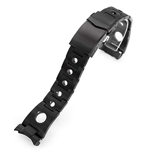 Correa de reloj de metal para Seiko SKX007 Diamond-Like Carbon DLC Black Coating de 22 mm