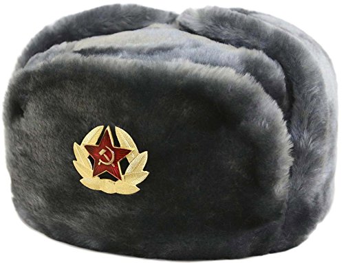 Cucuba® Unisex Sombreros Pelaje Friso Incluido Original SOVIÉTICA Ushanka EJÉRCITO Ruso TAMAÑOS Disponibles 56-57-58-59-60 (EU) – Idea DE Regalo (62 Size XXL (EU))