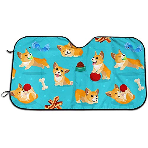 Cute Corgi Dog Funny Car Windshield Sun Shade Plegable Cute Front Window Sun Shade para Camión SUV Van