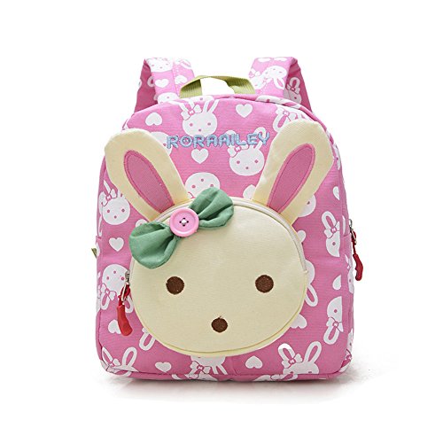 DafenQ Linda Guardería Infantil Mochila Cartoon Conejo Guardería Primaria Dibujos Bolsa Escuela Kinderrucksack para Niño Niña (Rosa)