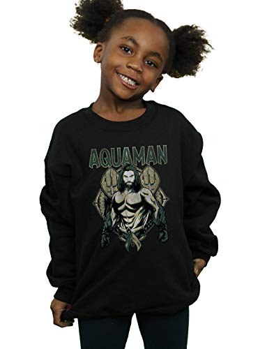 DC Comics Niñas Aquaman Scales Camisa De Entrenamiento Negro 9-11 Years