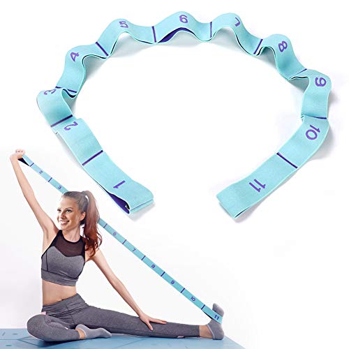 DEHUB Bandas Elasticas Fitness, Banda de Estiramiento de Yoga para Ni&Ntilde s y Adultos, Banda Elástica de Resistencia con 11 Anillos, para Pilates, Yoga, Fitness, Gimnasia, Crossfit y Danza.