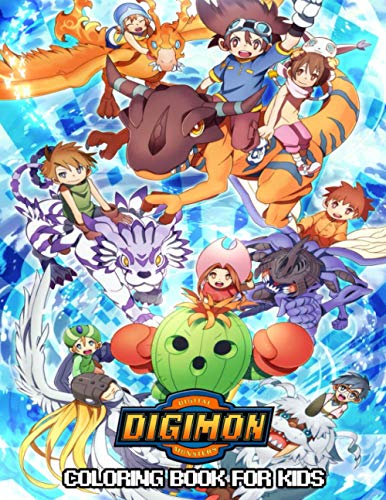 Digimon Coloring Book For Kids: Beatiful Anime Illustrations To Color For Kids