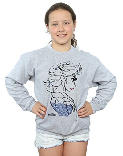 Disney Chicas Frozen Elsa Sketch sudadera 5-6 a?os Sport Grey