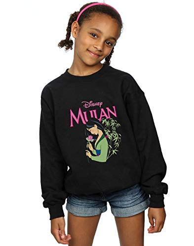 Disney Niñas Mulan Pink Magnolia Camisa De Entrenamiento Negro 5-6 Years