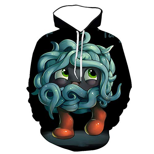 DLIAAN - Sudadera con capucha 3D, diseño de dibujos animados, manga larga, diseño de monstruo de dibujos animados, 3 unidades