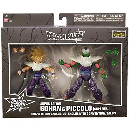 Dragon Ball Super Dragon Stars Super Saiyan Gohan y Piccolo Cape Version Figura de acción Paquete de 2 unidades SDCC 2020 Entertainment Earth Exclusive (28852)