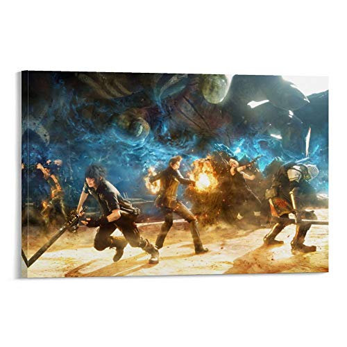 DRAGON VINES Póster de Final Fantasy 15 Noctis Lucis Caelum Ignis Scientia Prompto Argentum Fights The Boss HD Print Residencial, Oficina, decoración de habitación 60 x 90 cm