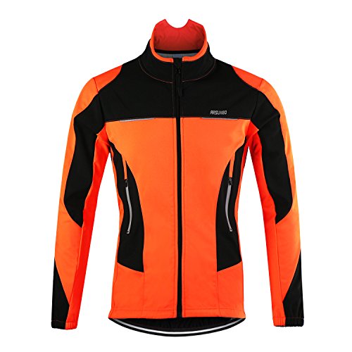 d.Stil Chaqueta de ciclismo para hombre, de manga larga, forro polar, resistente al viento, para bicicleta de montaña, tallas S - 2XL (altura: 185-190 cm, peso: 80-90 kg)