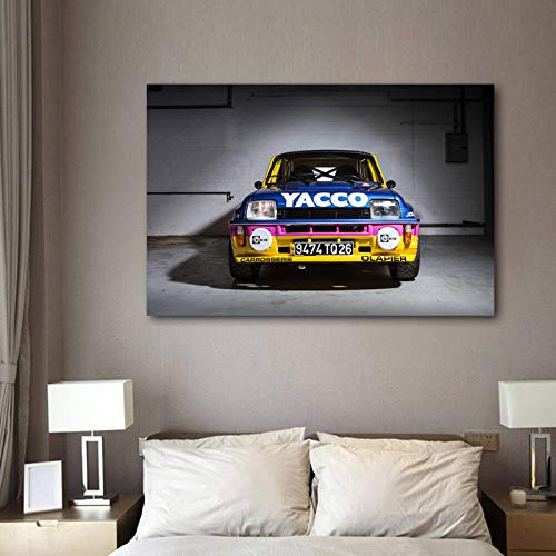 EDGIFT2 Renault 5 Turbo WRC Rally Race Racing Imagen de Coche Deportivo Carteles e Impresiones Lienzo Pared Arte Pintura para decoración del hogar 60 x 90 cm 24 x 36 Pulgadas sin Marco