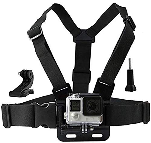 Eyeon Chest Mount Montura con Correa Arnes de Pecho con J Hook y Tornillo Soporte para Camara GoPro, Xiaomi YI, SJCAM, Campark, Victure, Crosstour, Apeman y más Action Camera 