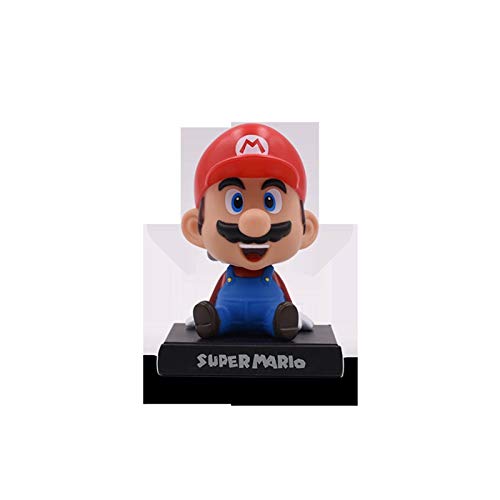 FFLSDR 15 Cm 2 Estilos Mario Bros Luigi Mario PVC Shake Head Doll Figuras De Acción Juguetes Modelo De Colección Decoración De Coche Regalo con Caja (Color : Red no Box)