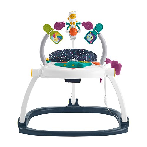Fisher-Price Saltador Gatito Astronauta Plegable, Jumperoo Astro Kitty, regalo para bebes (Mattel HBG73)