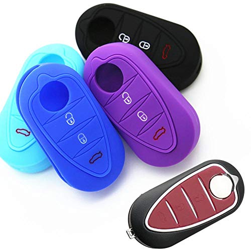 Flip Remote Car Key Case Silicone Car Key Cover Skin Shell Holder Fob for Alfa Romeo Mito Giulietta GTO 159 GTA Car Accessories Pink