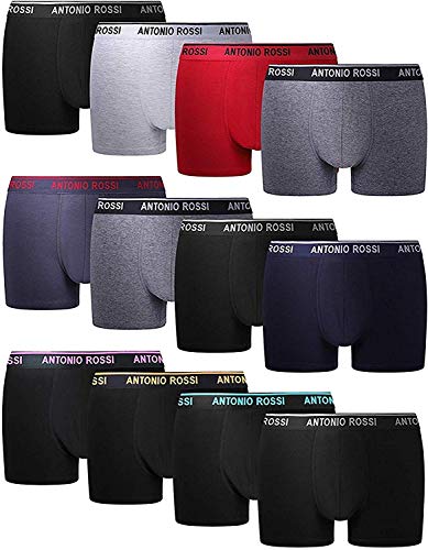 FM London Fitted Boxer para Hombre, Mulitcolor, XXL, Pack of 12