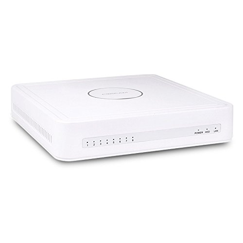 Foscam FN7108HE Network Video Recorder- Grabadora de video en red, 8 puertos PoE y función P2P, Blanco