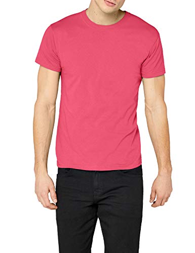 Fruit of the Loom Original T. Camiseta, Rosa (Fuchsia), Large para Hombre