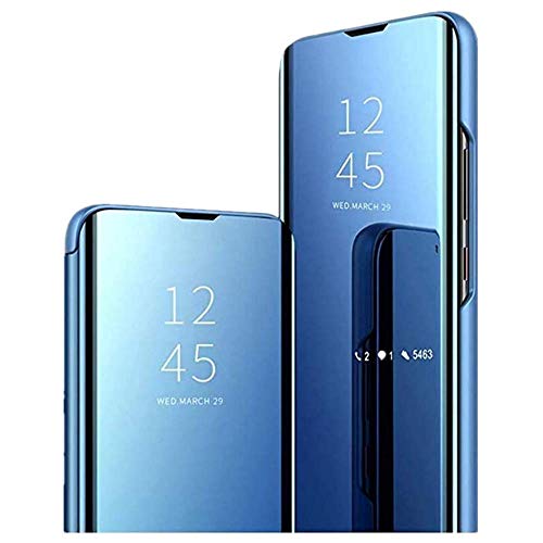 Funda para Samsung Galaxy A31S (poliuretano termoplástico) + PC con efecto espejo, función atril, 360 grados, resistente a los arañazos, para Samsung Galaxy A31S azul M