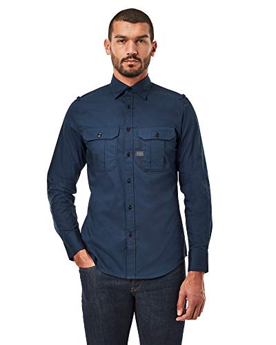 G-STAR RAW Police Slim Camisa, Sartho Blue C271-6067, XXL para Hombre