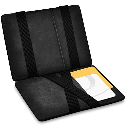 GenTo® Vegas Magic Wallet - Certificado RFID, protección NFC - Billetera mágica y Fina con Compartimento para Monedas - Regalo para Hombres y Mujeres con Caja de Regalo - en 8 Colores