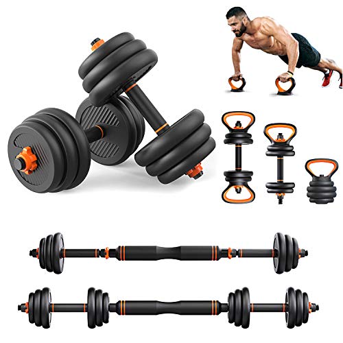 Gimnasio con Mancuernas Pesas Barra De Flexión De Brazos Conjuntos De Pie, 4 En 1 Ajustable con Mancuernas Inicio Body Gym Culturismo Hombres Y De Mujeres Entrenamiento(1 Par),En Total,10KG(22 Lbs)