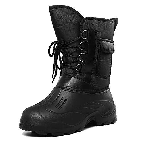 Glomixs Botas de invierno para hombre, impermeables, aislantes, para caza, senderismo, forro de piel, para exteriores, zapatillas de deporte