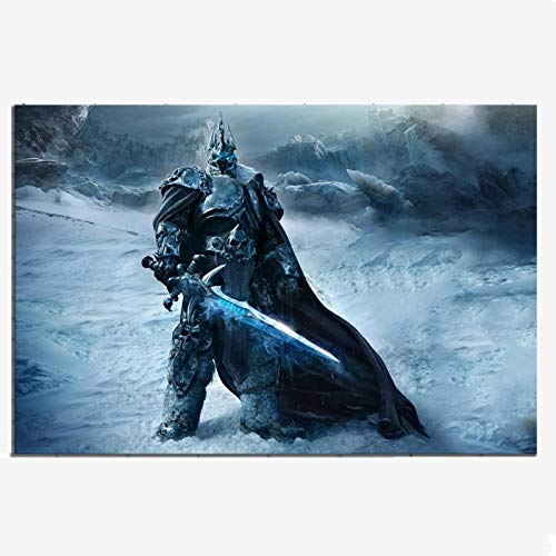 Gopflbh World of Warcraft Wrath of The Lich King Juego Póster e Impresiones Arte de la Pared Pintura en Lienzo Impresiones en Lienzo Decoración de la Pared del hogar -50X75cm Sin Marco