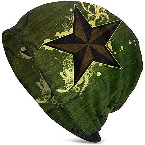 Gorras De Gorro Unisex Green Art Antique Rusty Star Slouch Skull Cap Hip-Hop Summer Hat Sombreros De Punto para Mujeres Hombres