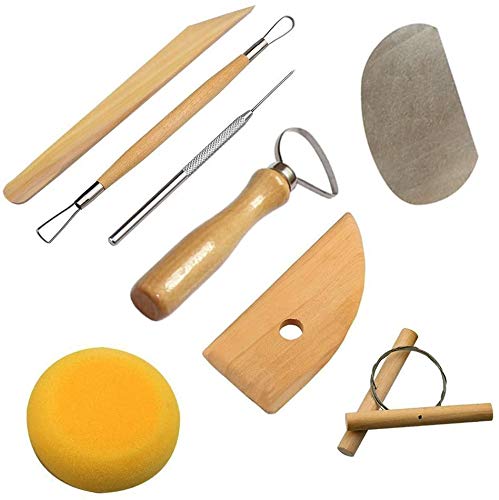 Herramientas Modelado, Set 8 Pcs Manualidades para Escultura Arcilla Cerámica Madera