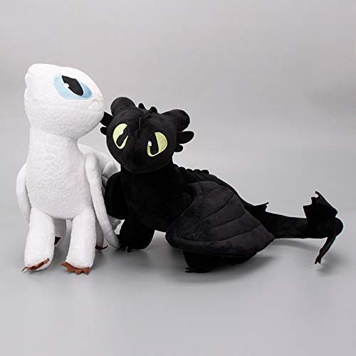 Homedecor dragón de peluche de juguete muñeca 2pcs / lot 33-35cm Cómo entrenar a tu dragón 3 juguetes de peluche sin dientes Noche Furia Animal relleno suave muñecas dragón El mundo oculto Furia Luz Q