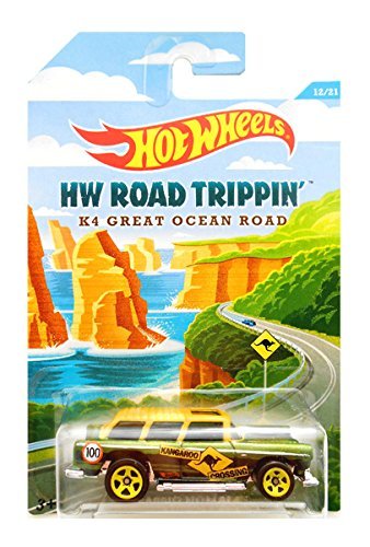 Hot Wheels Road Trippin' Series - K4 Great Ocean Road - Classic Nomad - 12 of 21 - (Dark Green & Yellow col) by Hot Wheels