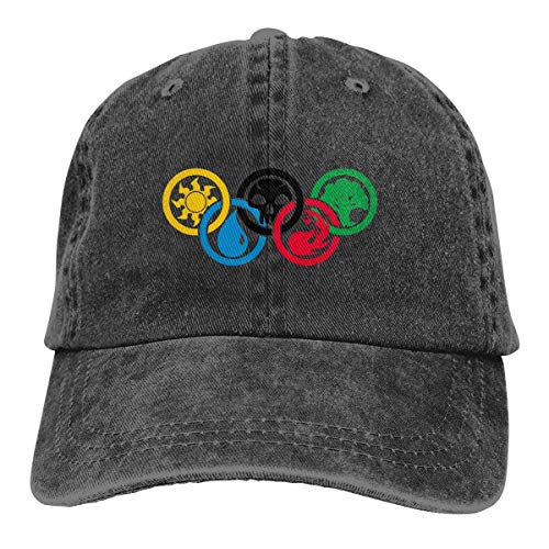 IIFENGLE Magic Gathering Olympics Adulto Retro Deportes Vaquero Sombrero Unisex Gorra De Béisbol Ajustable Negro