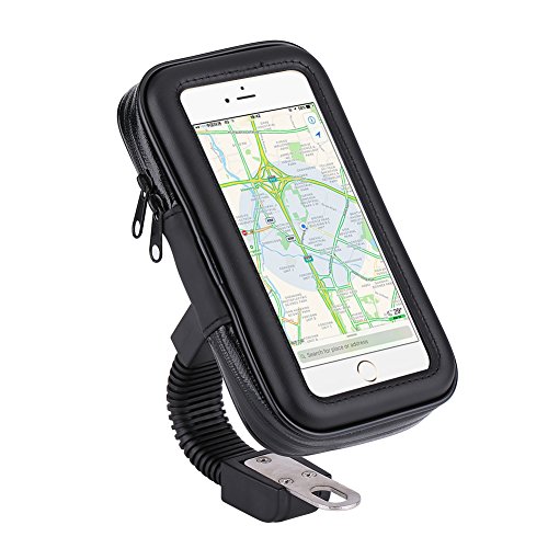 impermeable universal del montaje de la motocicleta de la moto la caja del sostenedor del soporte del teléfono del espejo retrovisor de montaje para el iPhone para Samsung teléfono S4 S5 S6 S7 (XL)