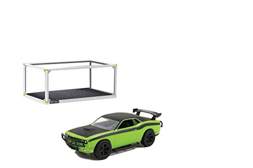 Jada Toys 253202007 Fast & Furious 2012 Dodge Challenger SRT8 Build+Collect, Die-Cast, Escala 1:55, Caja Coleccionable, Coche de Juguete, Coche de coleccionista, Incluye Destornillador, Color Verde