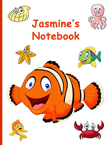 Jasmine's Notebook: 7.44" x 9.69", 160 Wide-Ruled Pages