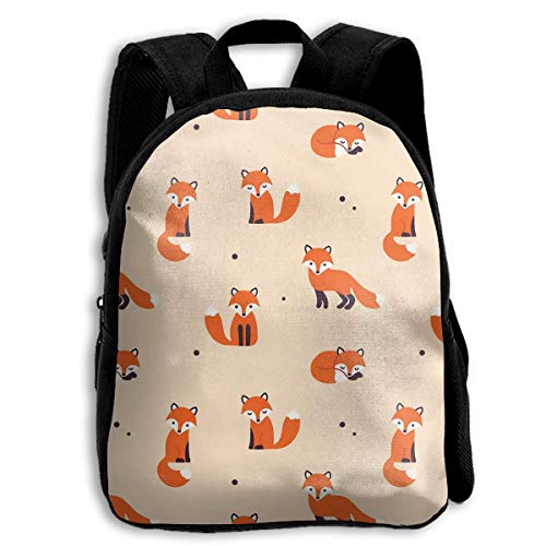 jenny-shop Vintage Cute Little Red Fox Kid Mochilas para niños y niñas Mochila Preescolar Mochila Escolar