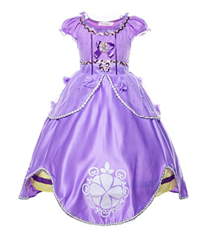 JerrisApparel Niña Disfraz de Princesa Sofía Tul Cumpleaños Partido Vestido (3 años, Morado)