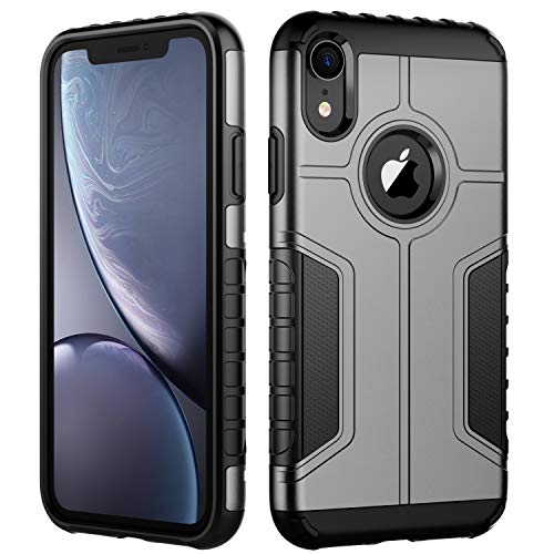 JETech Funda Compatible iPhone XR, Carcasa Protectora de Doble Capa Absorción de Choque, Gris