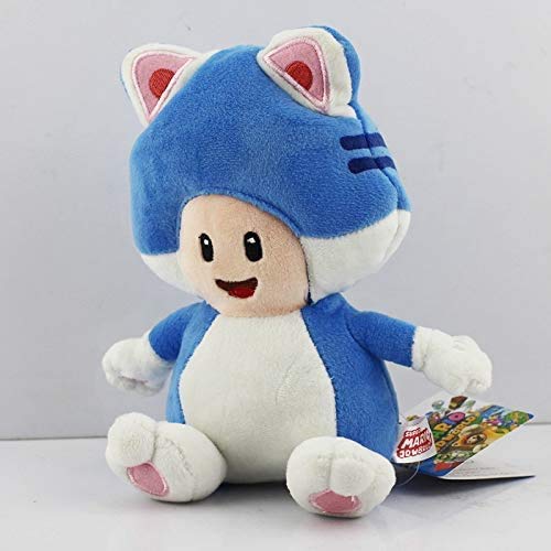 JIAL Peluches 20cm Super Mario 3D Land World Blue Cat Mushroom Toad Muñeco De Peluche De Juguete Chongxiang (Color : Default)