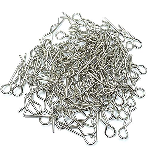 Jixista R Clip Pin RC Shell Cuerpo Shell Clip Pins Stainless RC Car Shell Body Clip Pins RC Carros Camiones Y Buggys RC Car Vehículos Reemplazo de Repuesto de Coche Modelo 100pcs