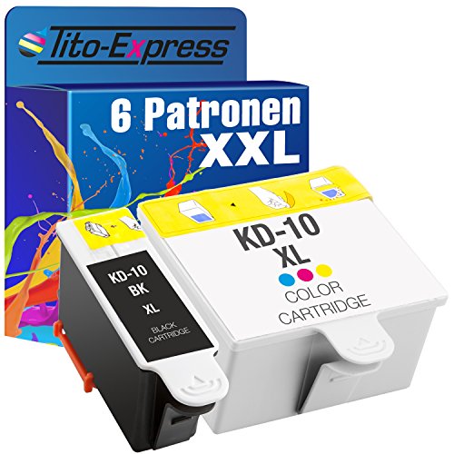 Juego de 6 cartuchos de tinta para Kodak 10 XL ESP 3250 EASYSHARE 5100 5300 5500 6150 HERO 7.1 HERO 9.1 Hero Office 6.1 platinumserie