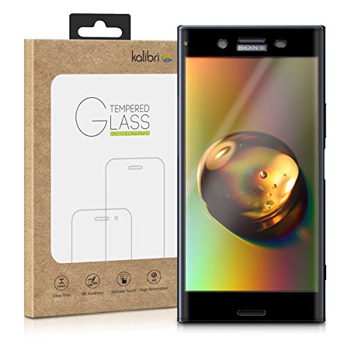 kalibri Protector de Pantalla Compatible con Sony Xperia XZ Premium - Cristal Templado 3D Curvado en Negro