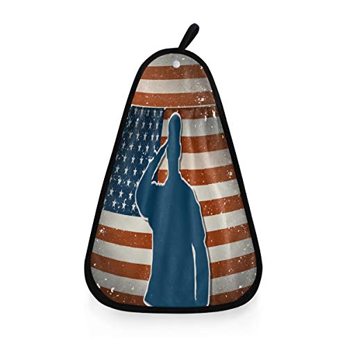 Kcldeci Memorial Day Militar Soldados Toalla de Mano Colgantes de Cocina Antigua Bandera Americana Toallas de Limpieza Paño de Lavavajillas para Cocina Baño Decoración