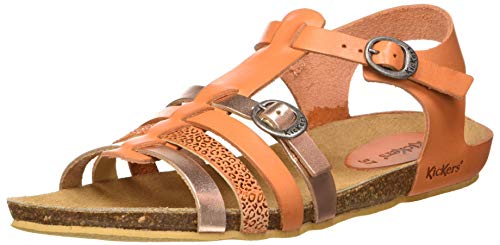 Kickers Bobban, Sandalias de Punta Descubierta Niños, Naranja (Orange Clair Metallise 173), 31 EU