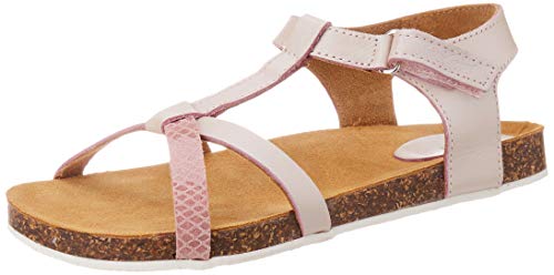 Kickers Bodery, Sandalias de Punta Descubierta para Niñas, Rosa (Rose Reptile 133), 35 EU