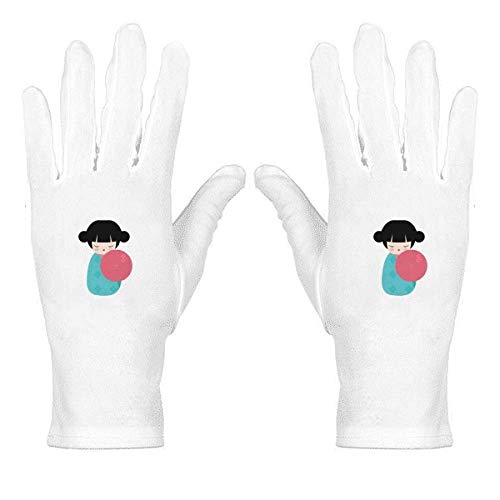 Kimono Sakura Japan Doll - Guantes de nailon para muñeca (talla única), color blanco