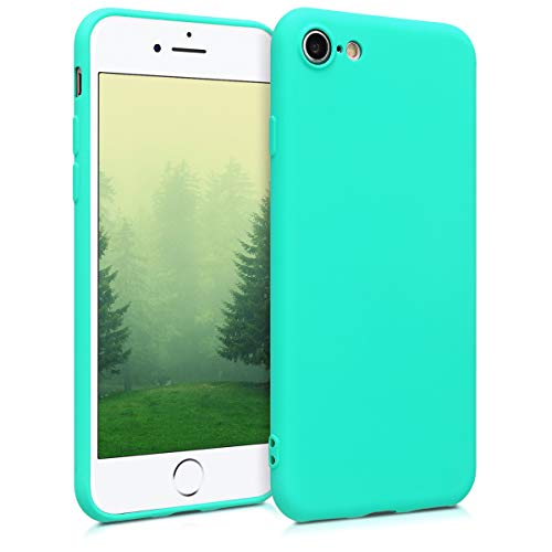 kwmobile Funda Compatible con Apple iPhone 7/8 / SE (2020) - Carcasa de TPU Silicona - Protector Trasero en Turquesa neón