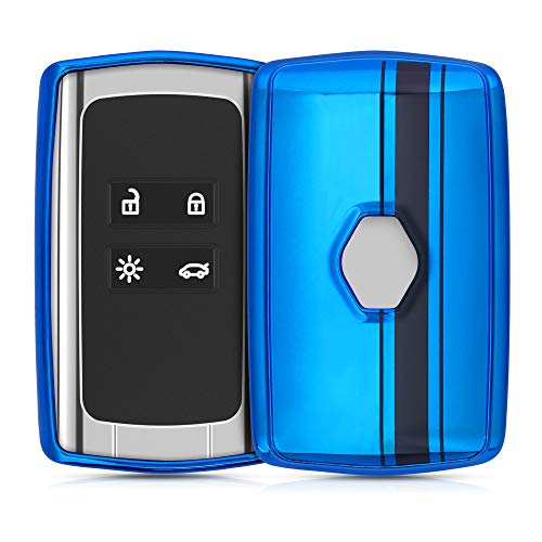 kwmobile Funda Compatible con Renault - Carcasa para Llave del Coche Renault Llave de Coche Smart Key de 4 Botones (Solo Keyless Go) - diseño Rally